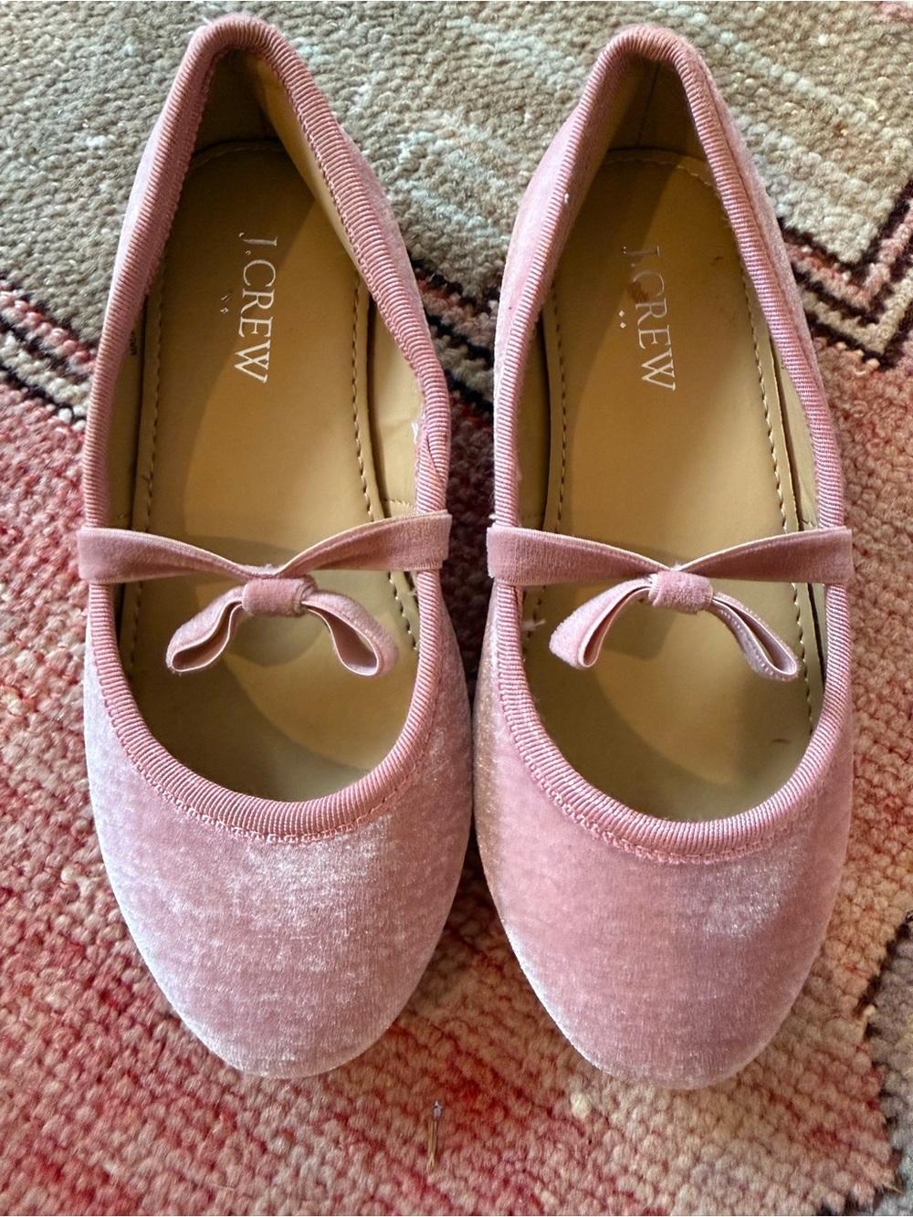 J. Crew Mauve Velvet Bow Ballet Flats